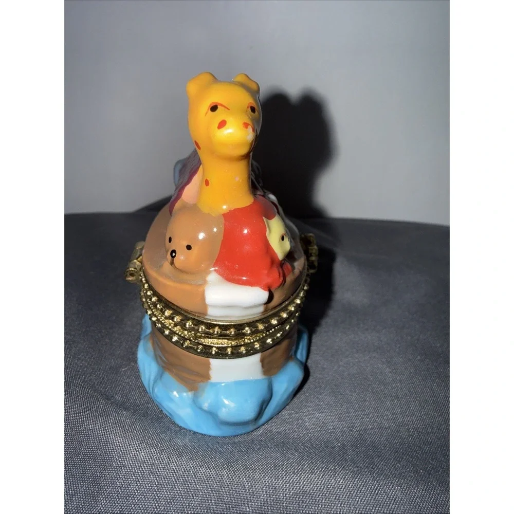 Noah's Ark Themed Trinket Box, Small Giftco Vintage Snap Lid Glossy Finish